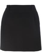 Saint Laurent Single Pleated Mini Skirt, Women's, Size: 40, Black, Silk/polyester/virgin Wool