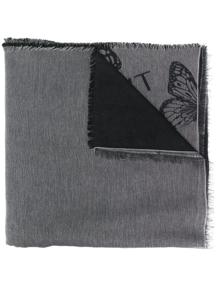 Twin-set Contrast Logo Scarf - Black