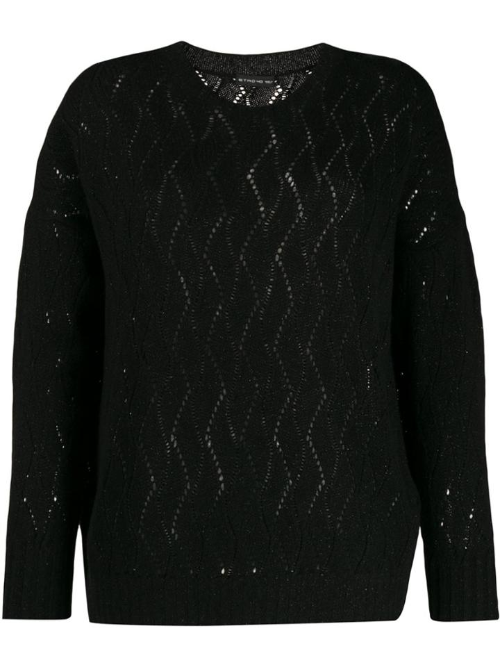 Etro Perforated Metallized Jumper - Black