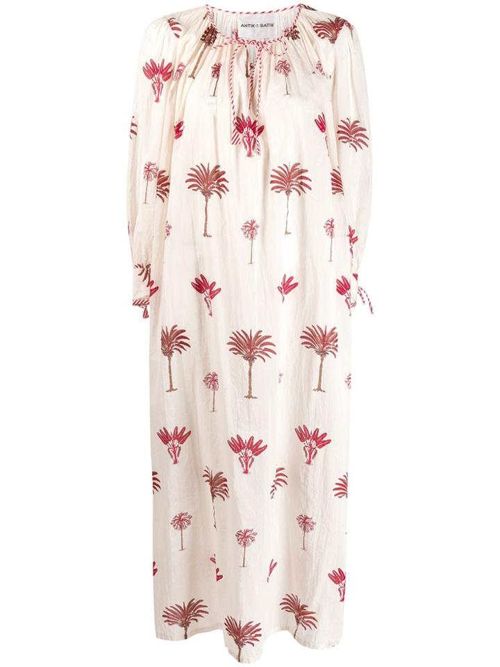 Antik Batik Palm Printed Dress - White