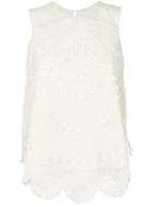 Chloé Textured Scalloped Vest - White
