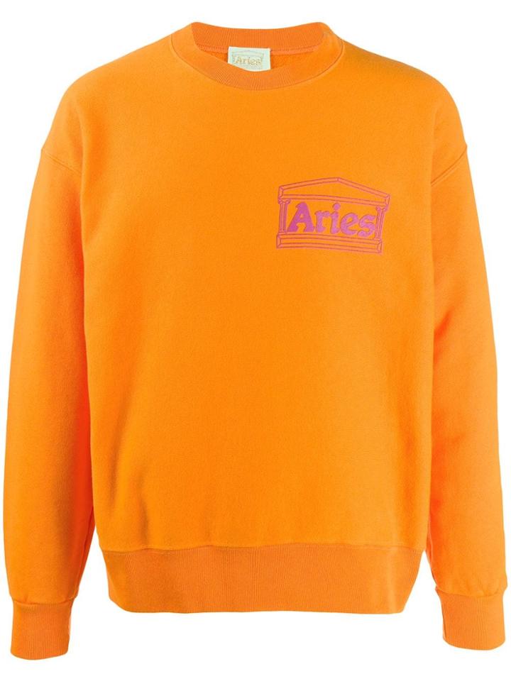 Aries Temple Print Sweatshirt - Orange