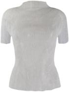 Issey Miyake Micro-pleated T-shirt - White