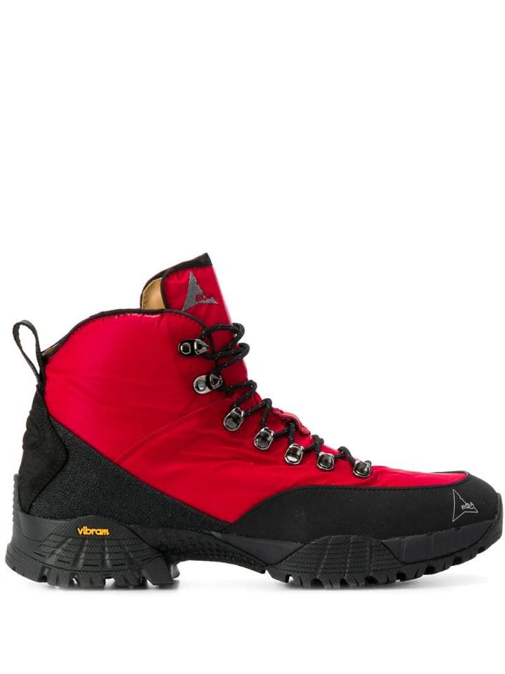 Roa Panelled Hiking Boots - Red