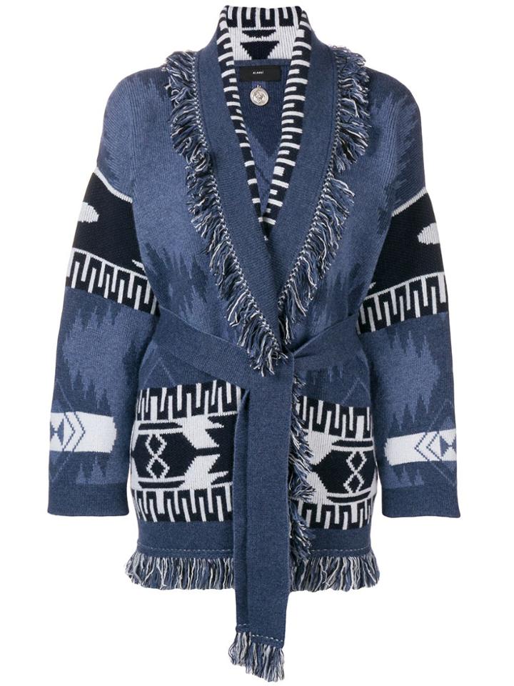 Alanui Belted Knit Cardigan - Blue