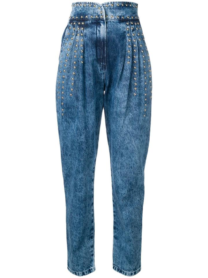 Alberta Ferretti Stud Embellished Denim - Blue