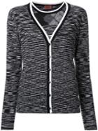 Missoni Blurry Stripes Buttoned Cardigan, Women's, Size: 46, Black, Wool