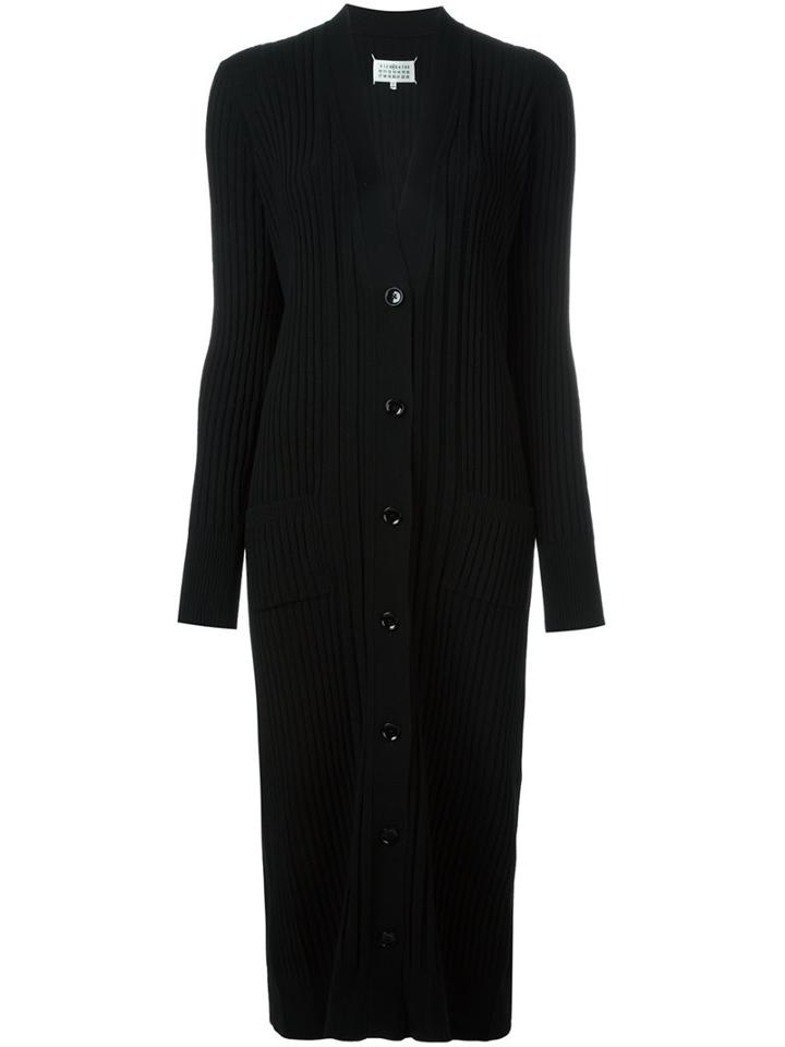 Maison Margiela Long Ribbed Cardigan, Women's, Size: Medium, Black, Polyamide/viscose/cashmere/wool