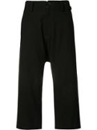 Yohji Yamamoto Drop-crotch Cropped Trousers, Women's, Size: 1, Black, Cotton/linen/flax
