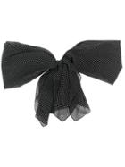 Saint Laurent Polka Dot Ruffle Tie - Black