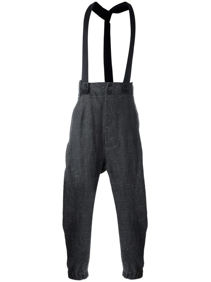 Lost & Found Ria Dunn Suspenders Track Pants, Men's, Size: Small, Grey, Linen/flax/cotton