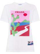 Prada Cactus Print T-shirt - White