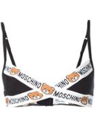 Moschino - Branded Tape Bikini Top - Women - Cotton - 3, Black, Cotton