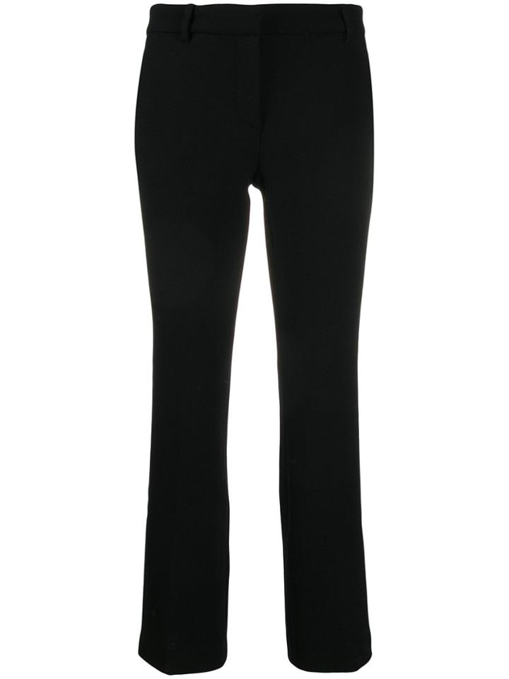 L'autre Chose Cropped Flared Leg Trousers - Black