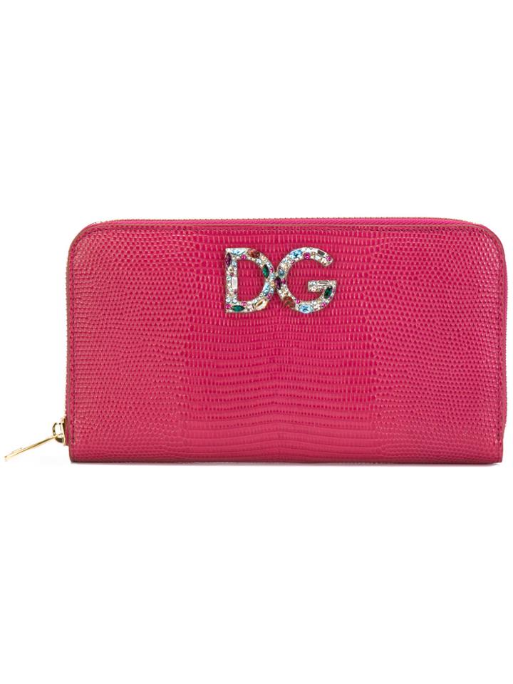 Dolce & Gabbana Zip Around Wallet - Pink & Purple
