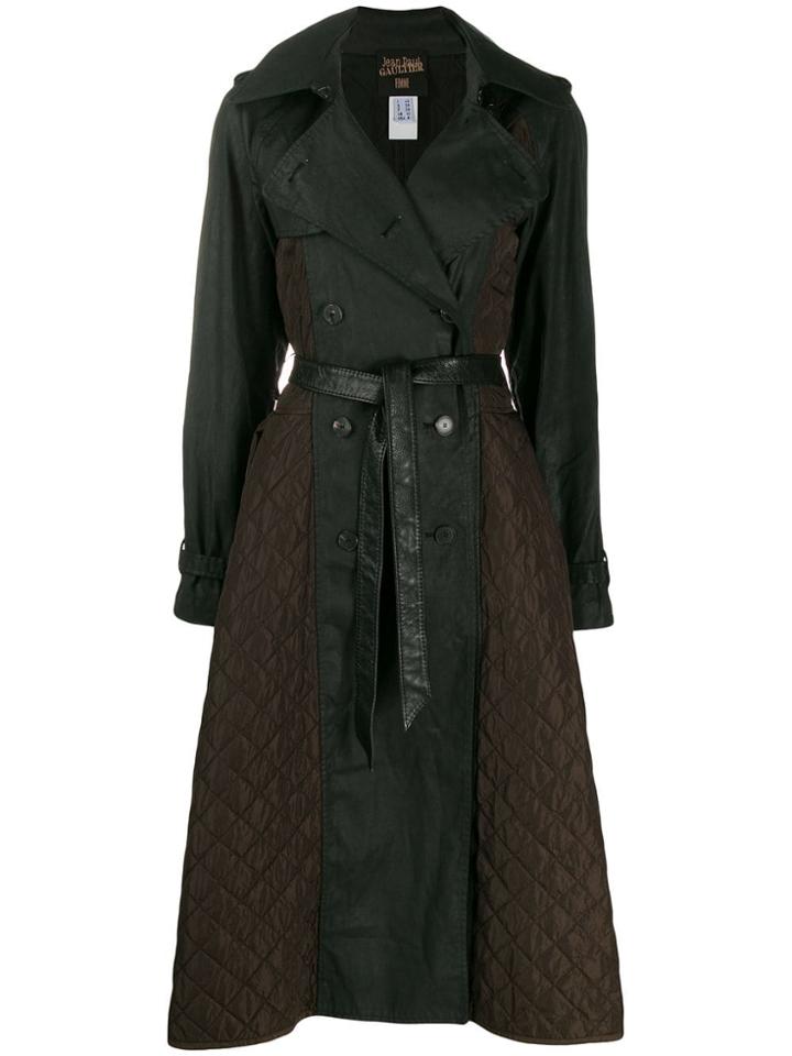 Jean Paul Gaultier Pre-owned 1990's Quilted Details Flared Trenchcoat