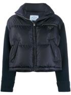 Prada Cropped Puffer Jacket - Blue