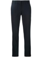 Brunello Cucinelli - Pinstripe Cropped Trousers - Women - Cotton/polyester/spandex/elastane/cupro - 40, Blue, Cotton/polyester/spandex/elastane/cupro