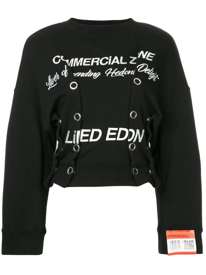Maison Mihara Yasuhiro Comercial Zone Eyelet Sweatshirt - Black