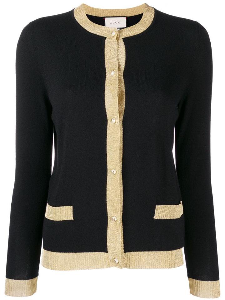 Gucci Glittery Trim Cardigan - Black