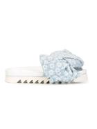 Joshua Sanders Bow Detail Daisy Pattern Double Sole Flip Flops