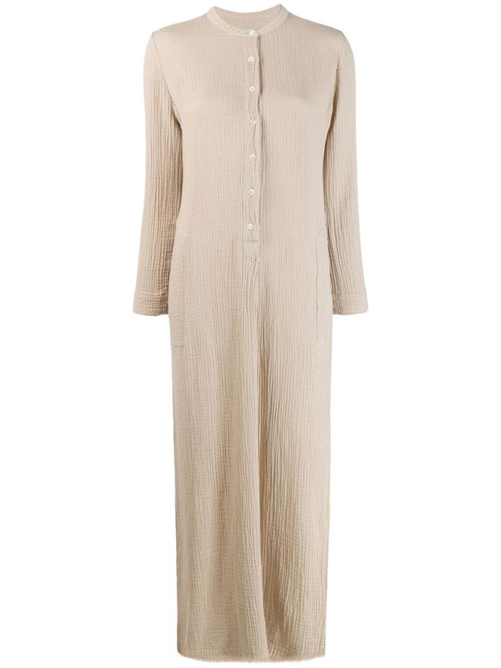 Raquel Allegra Crinkled Maxi Dress - Neutrals