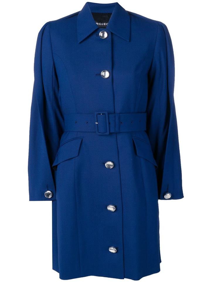 Y/project Folded Detail Trench Coat - Blue