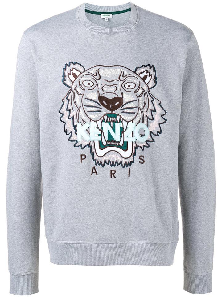 Kenzo - Tiger Embroidered Sweatshirt - Men - Cotton/polyester - Xs, Grey, Cotton/polyester