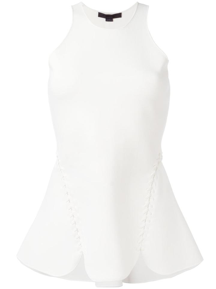 Alexander Wang Lace-up Peplum Top, Women's, Size: Small, White, Nylon/spandex/elastane/rayon