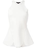 Alexander Wang Lace-up Peplum Top, Women's, Size: Small, White, Nylon/spandex/elastane/rayon