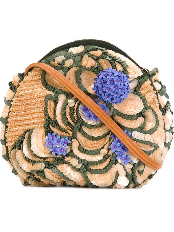 Jamin Puech Clematis Clutch, Women's, Nude/neutrals, Cotton