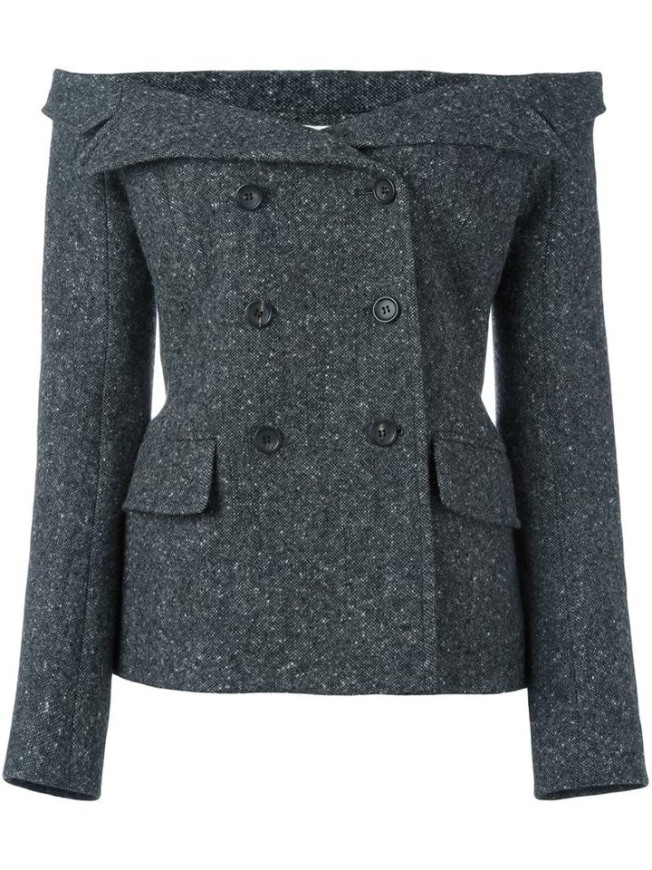 Faith Connexion Tweed Sailor Jacket, Women's, Size: 36, Grey, Viscose/angora/lambs Wool