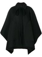 Nina Ricci Quilted Patch Cape - Black