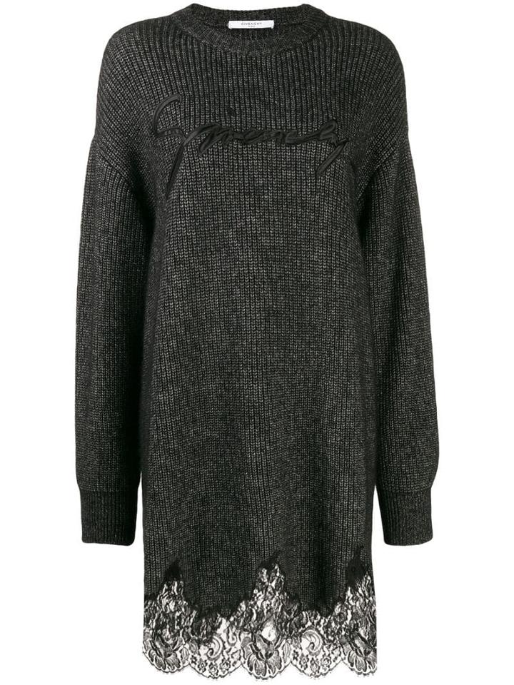 Givenchy Logo Patch Sweater Dress - Black