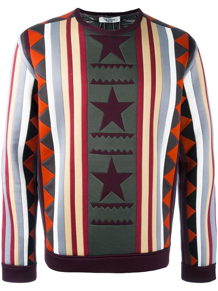 Valentino Geometric Panel Sweatshirt, Men's, Size: Medium, Cotton/viscose/polyurethane