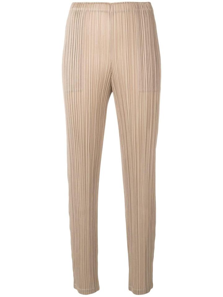 Pleats Please By Issey Miyake Multi-strings Trousers - Nude & Neutrals
