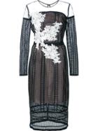Nha Khanh Sheer Lace Dress, Women's, Size: 12, Black, Nylon/polyester