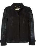 Burberry London Fox Clover Fitted Jacket, Women's, Size: 10, Black, Polyester