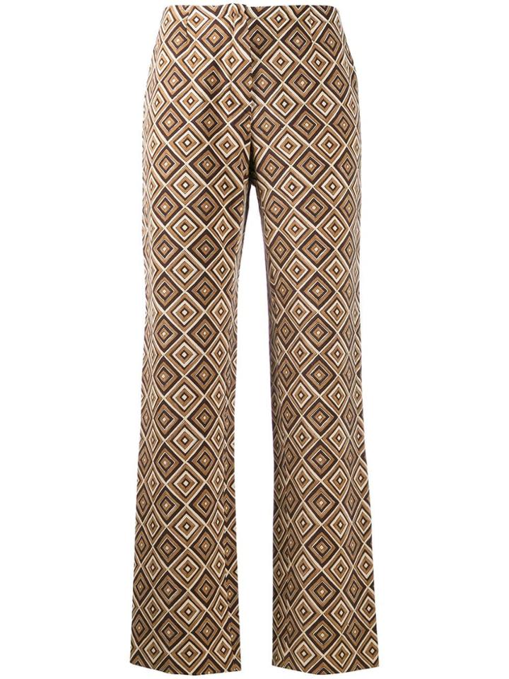 Prada Pre-owned '2000s Geometric Print Trousers - Neutrals