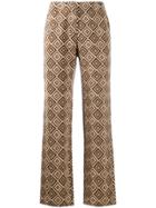 Prada Pre-owned '2000s Geometric Print Trousers - Neutrals