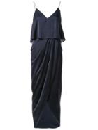 Shona Joy Slit Detail Long Dress - Blue