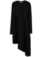 Valentino Asymmetric Long Knitted Dress - Black
