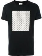 Saint Laurent Square Print T-shirt, Men's, Size: Large, Black, Cotton