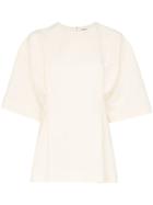 Toteme Loano Structured Linen Short-sleeved Top - Neutrals