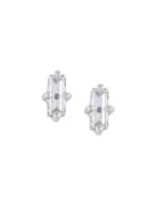 Wouters & Hendrix Gold Baguette Diamond Earrings, Women's, Metallic, Diamond/18kt White Gold