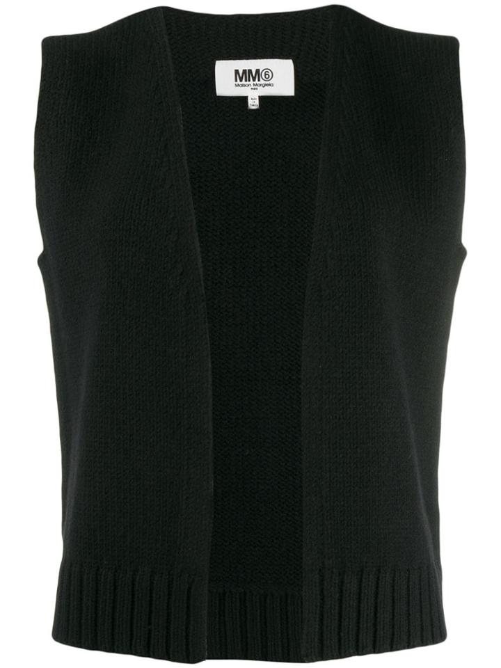 Mm6 Maison Margiela Knitted Vest Top - Black
