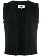 Mm6 Maison Margiela Knitted Vest Top - Black