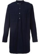 Engineered Garments Long Banded Collar Shirt, Men's, Size: Xl, Blue, Cotton