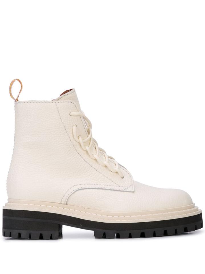 Proenza Schouler Lace-up Ankle Boots - White