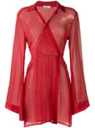 Amir Slama Sheer Panel Dress - Red